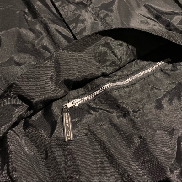 Vintage Ocean Pacific Anorak Windbreaker Jacket Large Black Logo Nylon - Picture 6 of 13